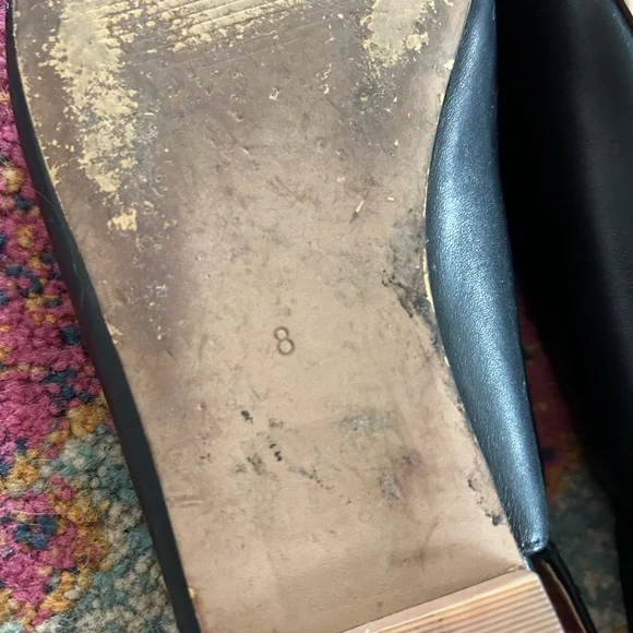 Madewell | Women’s black leather Margot slingback classic pointed toe flats sz 8 - Picture 14 of 16